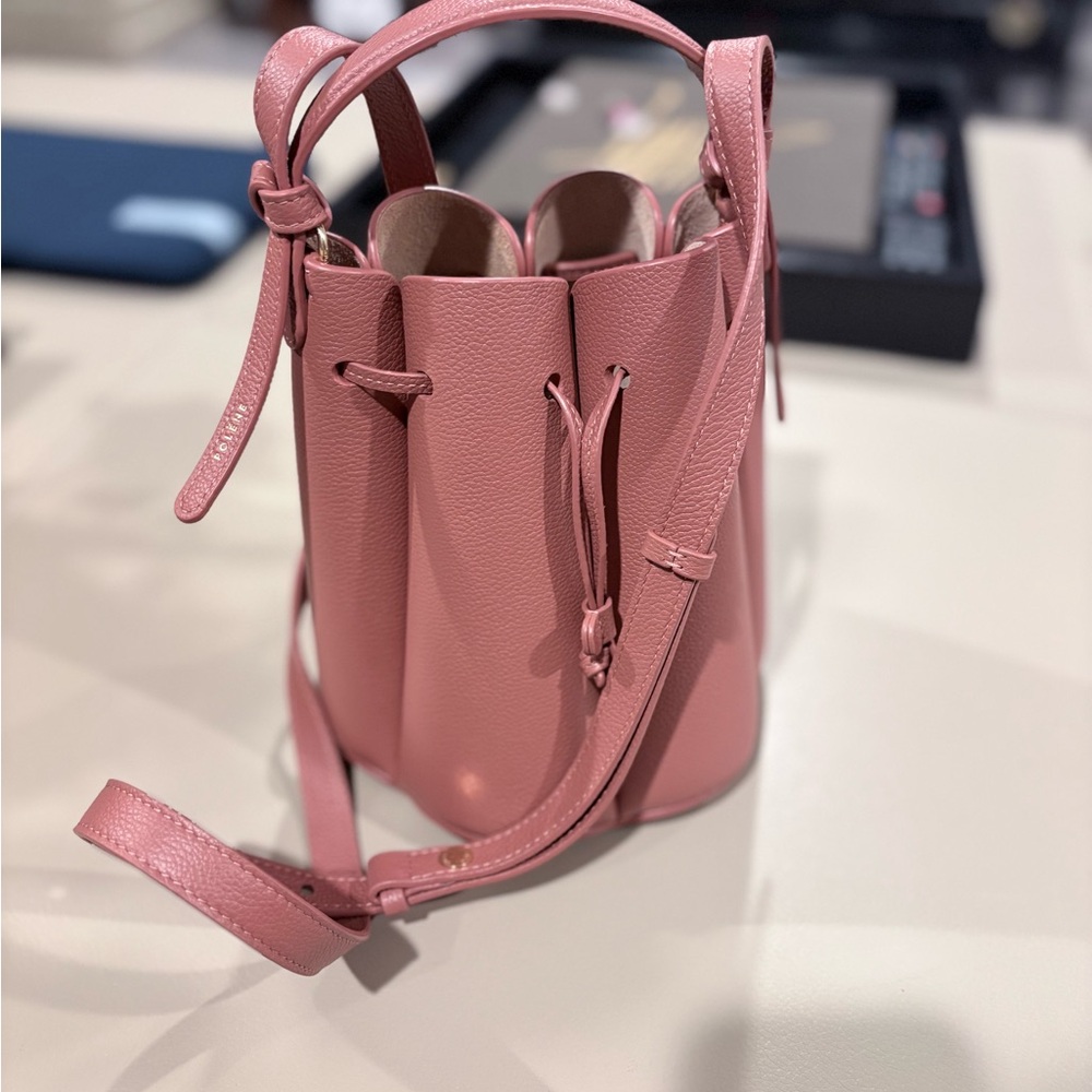 Polene Pink bucket leather Bag